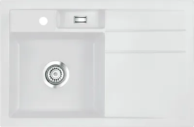Produktbild von Spüle KeraDomo BELA 78 in SATIN - Becken links mit Handbetätigung / Systemceram / Keramikspüle