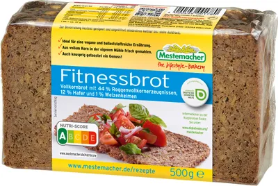 Produktbild von Mestemacher Fitnessbrot Vollkorn Roggen Hafer und Weizenkeimen 500g