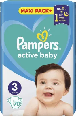 Obrázok produktu pre Pampers – Plienky – Active Baby veľkosť 3 – 70 plienok - 1 kus