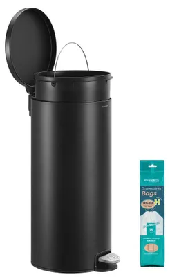 Produktbild von Runder Treteimer 30 L mit herausnehmbarem Inneneimer | Shadesblack | 37,1x29,5x63cm