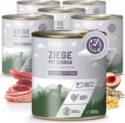 Produktbild von Hundenassfutter - Ziege mit Hirse an Kichererbsen & Pflaume | 6 x 800g
