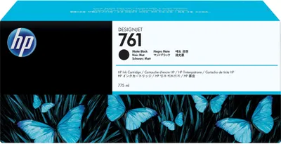 Obrázok produktu pre HP Matná čierna atramentová kazeta 761 DesignJet, 775 ml, Tlačiareň HP DesignJet T7100; Čiernobiela tlačiareň HP DesignJet T7100; Produkčná..., Atramentový, Čierna, CM997A, Singapúr, 324 mm