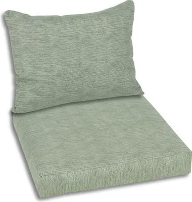 Produktbild von GO-DE Textil, Loungekissen Lounge-Sitzecke, Einzelset, Farbe: grün, Maße ca.: 60 bzw. 40 cm x 60 cm x 12 bzw. 15 cm, Rückenhöhe: 40