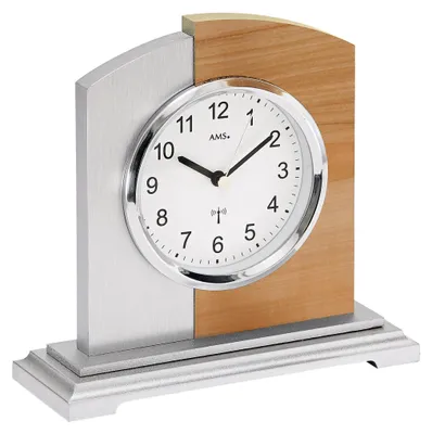 Produktbild von AMS F5146 Funk-Tischuhr mit Kernbuche-Aluminium-Applikation