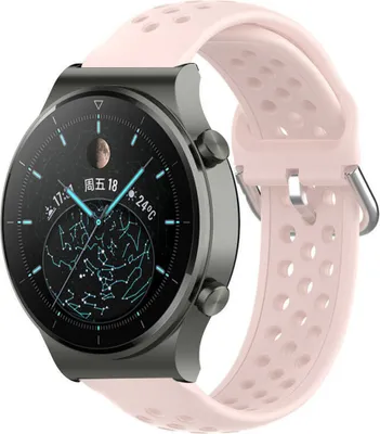 Produktbild von Strap-it Huawei Watch GT 2 Pro Silikonarmband mit Löchern (Rosa)