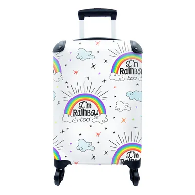 Produktbild von MuchoWow® Koffer Handgepäck Trolley Rollkoffer Kleine Reisekoffer mit 4 Rollen - Regenbogen - Wolken - Muster - Cabin Size < 55x40x23 cm & 55x40x20 cm - Fotokoffer - Kabinenkoffer - Boardgepäck - Reise-Box - Reisekoffer - Reisegepäck - Koffer mit Bild - Trolley für Kinder
