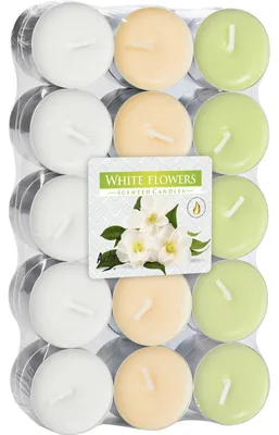 Obrázek produktu pro Svíčky Čajové Bispol 30ks White Flower