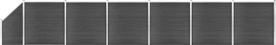 Produktbild von Zaunelement Set WPC 1138x(105-186)  cm Schwarz