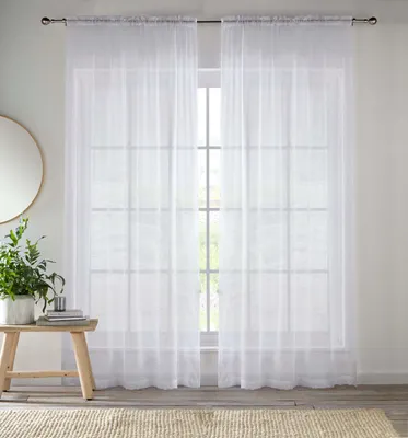 Voile-Gardinen 2er-Set 145x137 cm weiß transparent