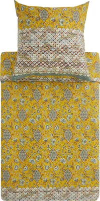 Produktbild von Bassetti Satin-Bettwäsche-Garnitur Tigullio Farbe GOLDGELB Y1 Größe 135x200+80x80  AL