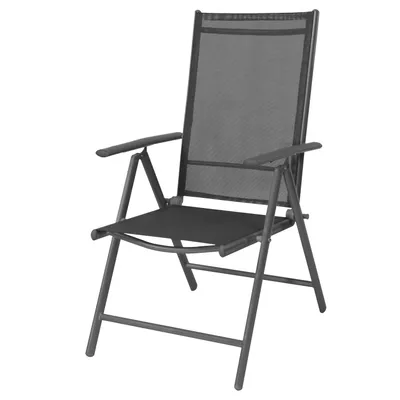 Produktbild von Garten Klappstuhl Positionsstuhl Hochlehner Alu - Textilen Anthrazit