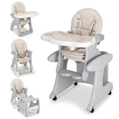 Produktbild von OYAJIA Kinderstuhl 3 in 1 Babystuhl Kinderstuhl Stuhl mit Spieltisch  Kinderhochstuhl wandelbar zu Lerntisch mit Kinderstuhl, einstellbaarer Winkel