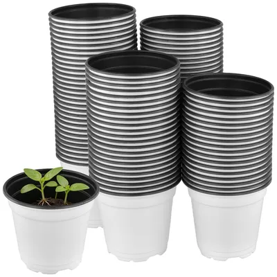 Immagine prodotto di Omgoods - Set di 100 vasi di plastica per semina, diametro 11 cm