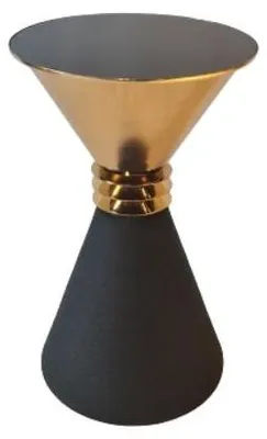 Immagine prodotto di Tavolino rotondo di design in acciaio inox con piano in vetro moderno e