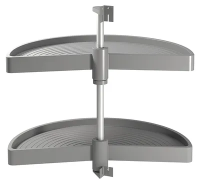 Image de Jeu de plateaux Shelvo 1/2 lune pour module 900 mm en plastique gris