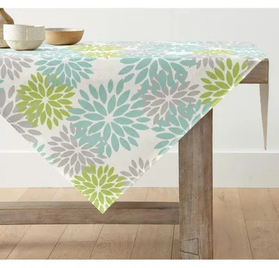 Productafbeelding van Tafelkleed, vierkant, 85x85 cm, groen, bloemenprint, polyester