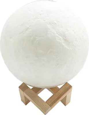 Productafbeelding van 8 cm maanlamp, 3D LED nachtlamp met aanraakbediening, 3 kleuren, bedlamp, Valentijnsdagcadeau met houten voet