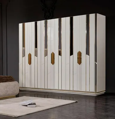 Produktbild von Garderobenschrank Kleiderschrank Holzschrank Moderne Schrank Weiß