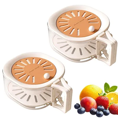 Obst- und Gemüsebox 2-in-1 mit Sieb, braun, 15x15x8,5 cm