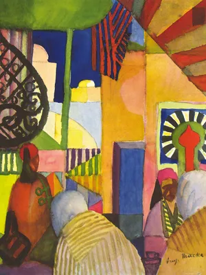Produktbild von August Macke Kunstdruck Bild - Im Bazar, 1914 (80 x 60 cm)