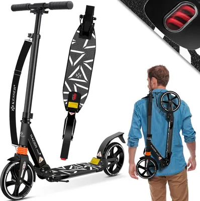 Produktbild von KESSER® Cityroller Scooter 205mm Räder PolyurethanBig Wheel - Pro-S Tretroller mit Doppel Federung, City-Roller Scooter klappbar und Höhenverstellbar, Roller Kickscooter für Erwachsene und Kinder