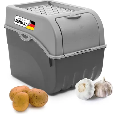 Produktbild von Novaliv Gemüseboxen Kartoffelboxen Vorratsbehälter 3,5l bis 9l (Grau, 1x 9l)