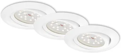 Immagine prodotto di Set di 3 lampade da incasso a LED, Ø 8,2 cm, 3,5 W, bianco, lampade Briloner