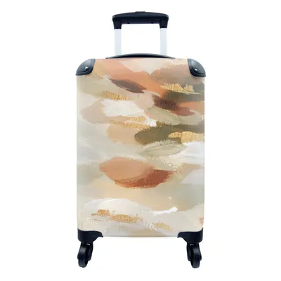 Produktbild von MuchoWow® Koffer Handgepäck Trolley Rollkoffer Kleine Reisekoffer mit 4 Rollen - Farbe - Gold - Rot - Cabin Size < 55x40x23 cm & 55x40x20 cm - Fotokoffer - Kabinenkoffer - Boardgepäck - Reise-Box - Reisekoffer - Reisegepäck - Koffer mit Bild - Trolley für Kinder