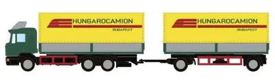 Produktbild von Minis LKW MAN F90, 3-achs Wechselpritschen-Hängerzug Hungarocamion LC4637