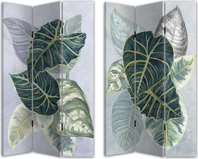 Produktbild von Sichtschutz Paravent Leaves 3-teilig, 170x120 cm, hochwertig beidseitig bedruckt