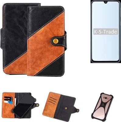 Produktbild von K-S-Trade Handyhülle Schutzhülle Bookstyle Case Wallet-Case kompatibel mit Samsung Galaxy S10 5G Handy Cover Bumper Klapphülle schwarz hellbraun 1x