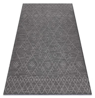 Image de Tapis SIZAL PATIO 3077 Boho tissé à plat - noir noir 136x190 cm