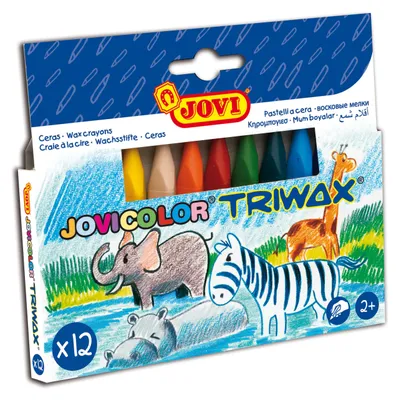 Immagine prodotto di JOVI 973/12 JOVI Jumbo Easy Grip Wachsmalstifte farbsortiert, 12 St.