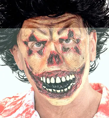 Produktbild von Widmann Zombie Clown Halbmaske aus Latex für Halloween, Herren Horror Kostüme