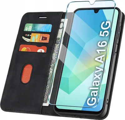 Zdjęcie produktu dla ETUI Z KLAPKĄ do Samsung A16 | 5G Zamykane, Magnetyczne Kabura + Szkło