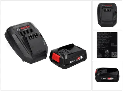 Immagine prodotto di Set iniziale Bosch 18 V con 1 batteria PBA da 2,5 Ah + caricabatterie AL 1830 ( 1600A00K1P ) Sistema Home & Garden POWER FOR ALL
