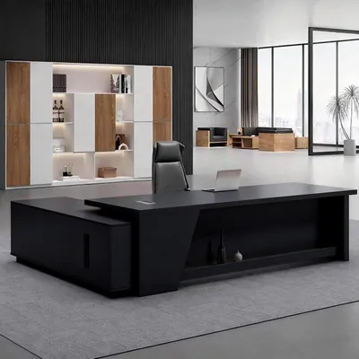 Produktbild von L-förmiger Schreibtisch mit Stauraum 170x80x75 cm Schwarz-Weiß