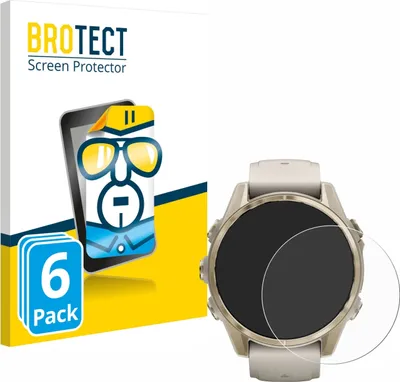 Produktbild von 6x Für Garmin Fenix 8 (43 mm) Schutzfolie BROTECT Displayschutz Display Schutz Folie Klar Transparent