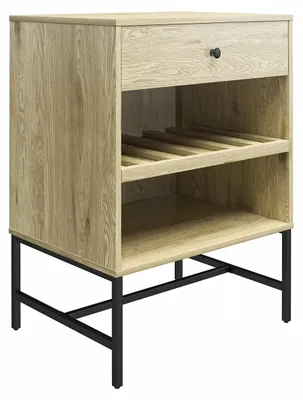 Productafbeelding van DHP Furniture Tamlin drankenkast, afwerking in linnenhoutlook, 59 x 43 x 82 cm, geschikt voor bars