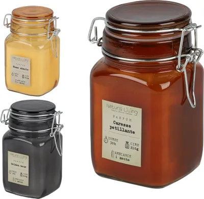 Produktbild von Natural Living 3er Set Duftkerze | Kerze im Apothekerglas / Glas