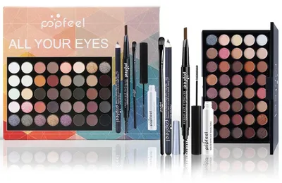 Produktbild von Make-Up Set für Frauen Mädchen mit 40er Lidschattenpalette, Mascara, Augenbrauenstiften