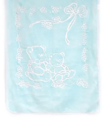 Produktbild von LuckyBaby Kuscheldecke 140 x 110 cm große und weiche Babydecke aus 100% Polyester Hellblau