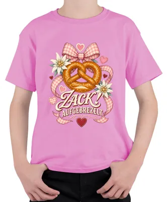 Imagen del producto de Zack! Camiseta para niños, diseño de pretzel, edelweiss, , cuero, color rosa, talla 116