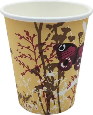 Produktbild von 1000 Coffee to go Becher „Butterfly“ 200 ml (8 oz) Ø 80 x 90 mm – Kaffeebecher