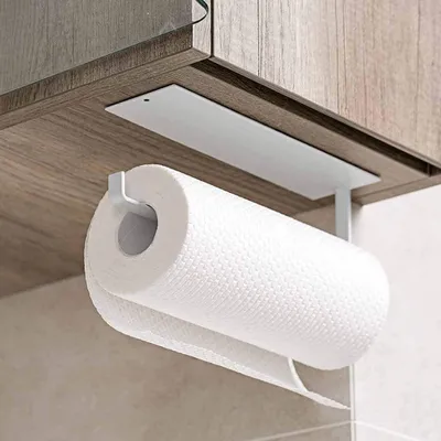Produktbild von Küchenrollenhalter ohne Bohren, Küchenpapierhalter Wandmontage, Papierrollenhalter aus Aluminium, Küchenrollenspender Küchenrollen Halter Aufbewahrung Organisator