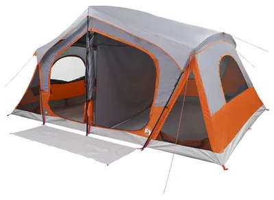 Image de Tente cabane vidaXL avec toit, gris et orange, 480 x 273 x 205 cm