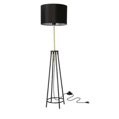 Obrázok produktu pre Moderná stojacia lampa TEGOLA - 1xE27, 60W, čierna / matná zlatá