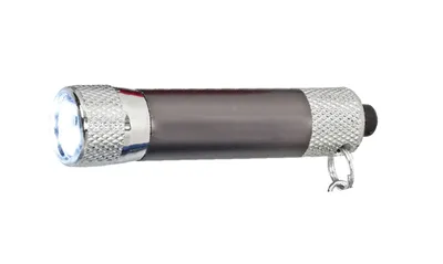Produktbild von Metall-Schlüsselanhänger / mit Taschenlampe / Farbe: anthrazit