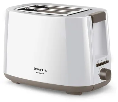 2-Slot-Toaster, 7 Bräunungsstufen, Auftauen, Aufwärmen, 750 W, weiß