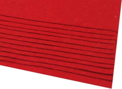 Obrázek produktu pro Látková dekorativní plsť / filc 20x30 cm, červená
